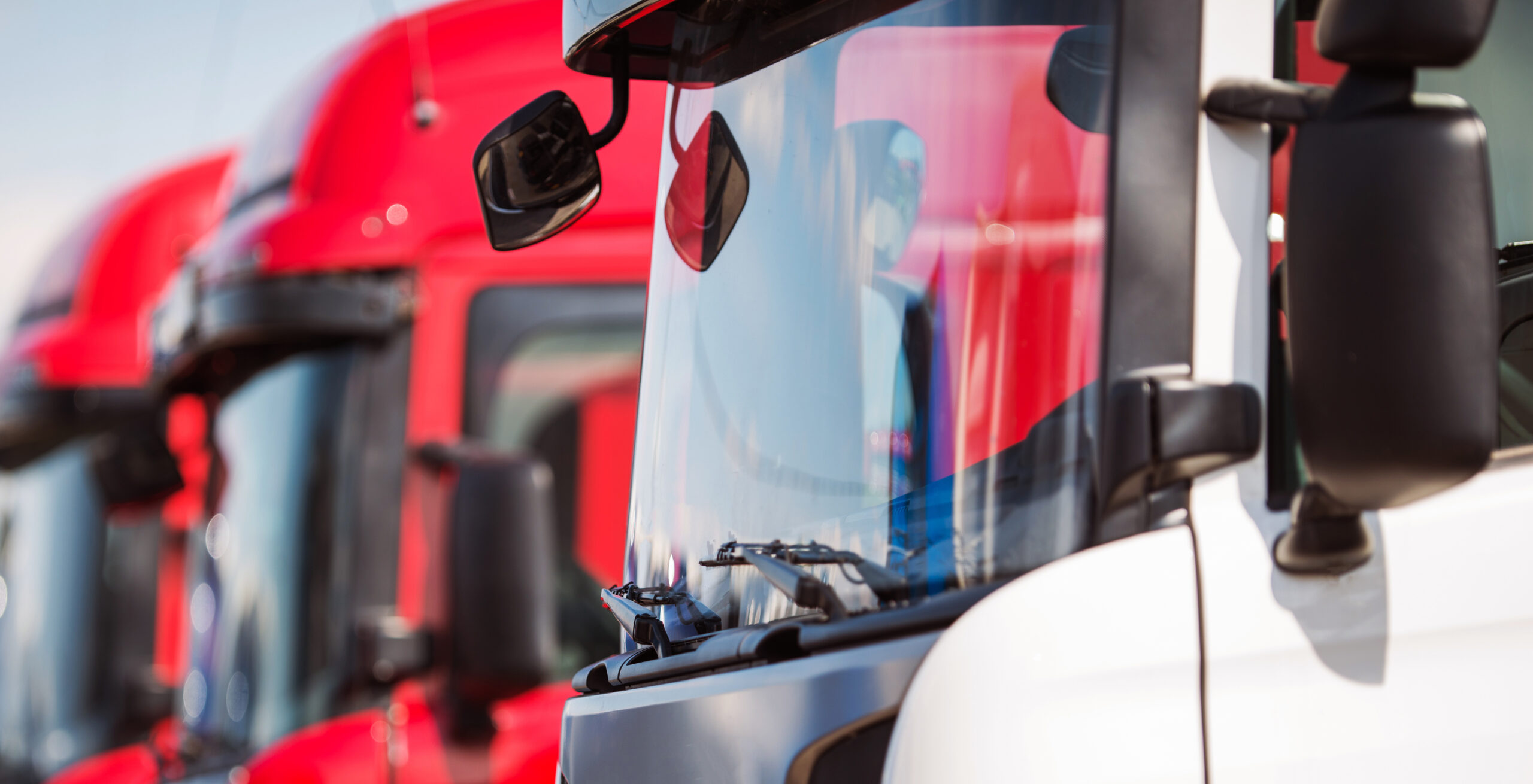Stock image of fleet trucks